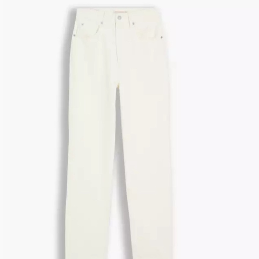 70'S HIGH SLIM STRAIGHT JEANS - WHITE